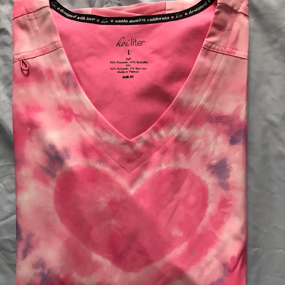 Koi Pink and Purple Tie-Dye Top
